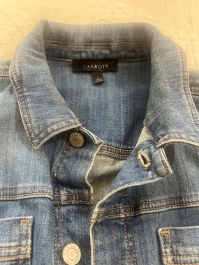 Talbots Light Blue Denim Jacket with Contrast Stitching